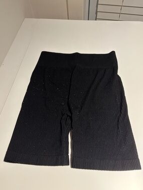 RETROD Black Ribbed High Waisted Biker Shorts Size XS/S